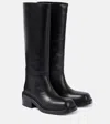 Prada Leather Boots In Black