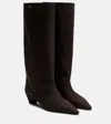 Prada Leather Knee-high Boots In Brown