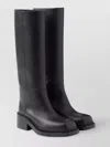 Prada Leather Knee-high Boots With Low Block Heel