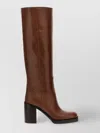 Prada Leather Knee-length Boots Block Heel