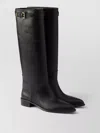 Prada Leather Knee-high Boots In Black