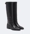 Prada Leather Knee-high Boots In Black