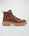 Prada Logo Plaque Lace-up Boots In F0046 Cognac