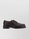 PRADA LEATHER LACE-UP SHOES WITH LOW BLOCK HEEL