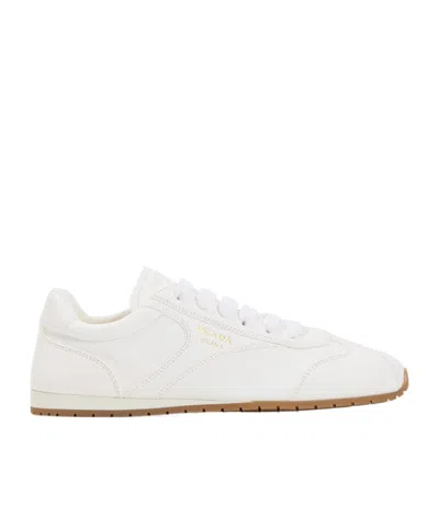 Prada Low Top Sneakers Round Toe Rubber Sole In White