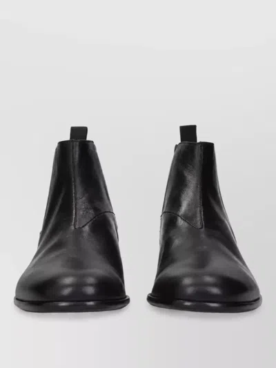 Prada Leather Lace-up Ankle Boots In Black