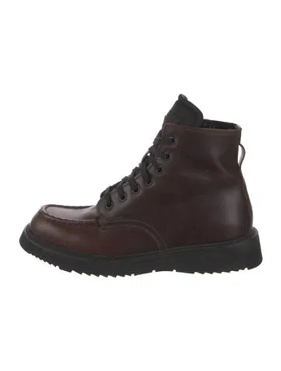 Pre-owned Prada Leather Lace-up Boots In Multi