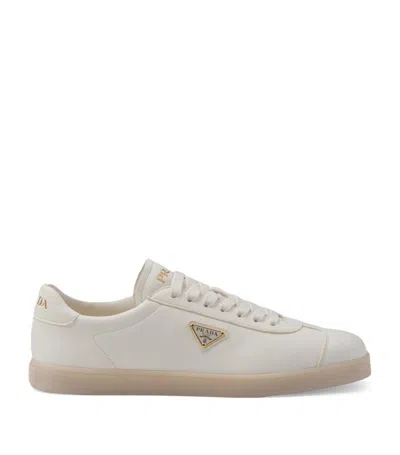 Prada Leather Sneakers In Nude