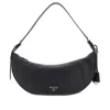 Prada Leather Large  Demi-lune Bag In Black