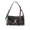 Prada Leather Large  Soft Sound Bag In Black