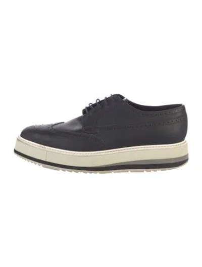 Pre-owned Prada Leather Lasercut Accents Brogues