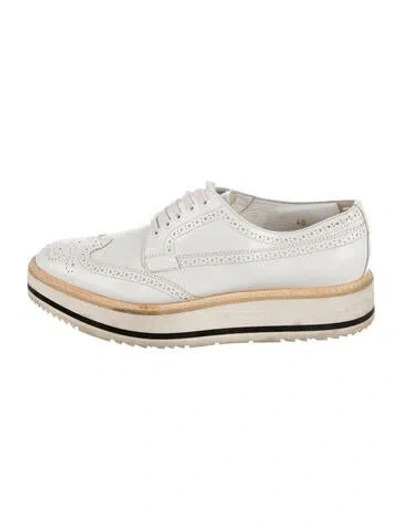 Pre-owned Prada Leather Lasercut Accents Brogues In Multicolor