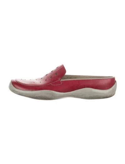 Pre-owned Prada Leather Lasercut Accents Loafers In Pink