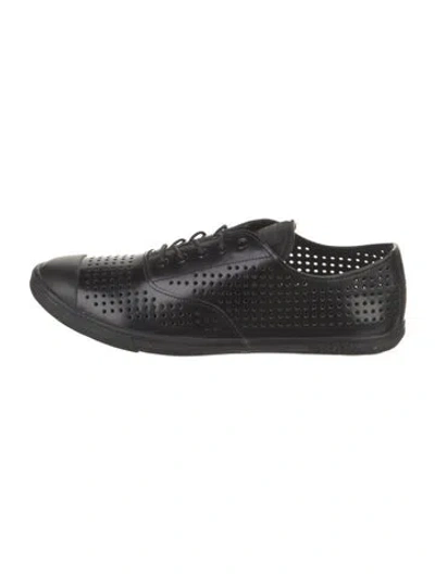 Pre-owned Prada Leather Lasercut Accents Oxfords In Black
