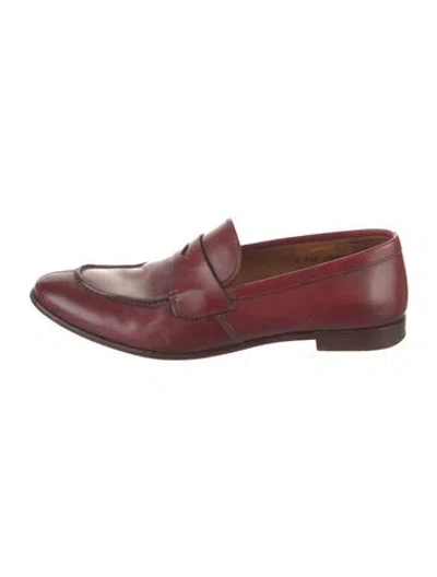 Pre-owned Prada Leather Lasercut Accents Oxfords In Burgundy