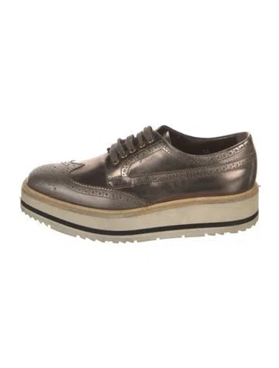 Pre-owned Prada Leather Lasercut Accents Sneakers