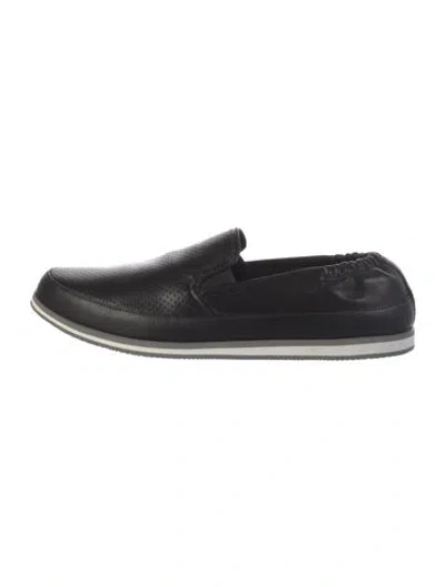 Pre-owned Prada Leather Lasercut Accents Sneakers In Black