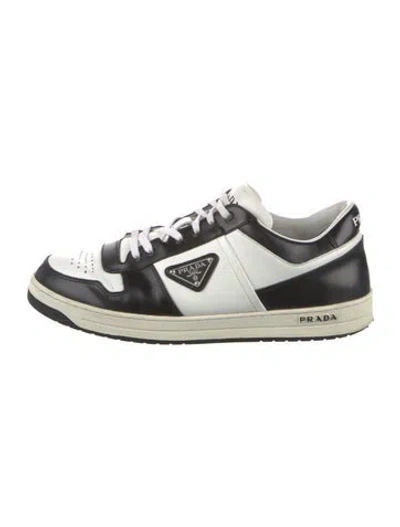 Pre-owned Prada Leather Lasercut Accents Sneakers In Multi