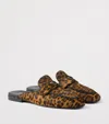 Prada Leather Leopard Logo Mules In Animal Print