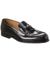 Prada Men's Leather Loafers In Black
