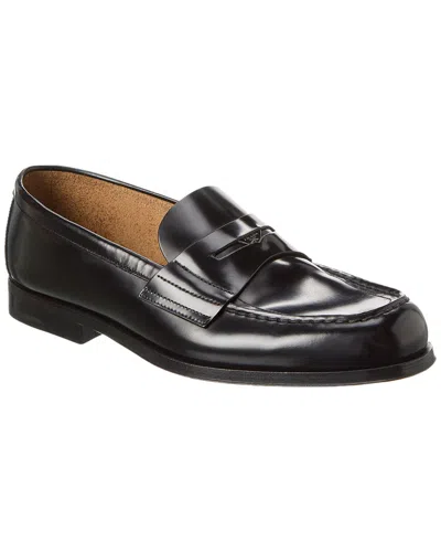 Prada Men's Leather Loafers In Black