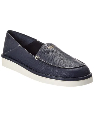Prada Leather Loafer In Blue