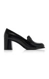 Prada Patent Leather Loafer Pumps In Black