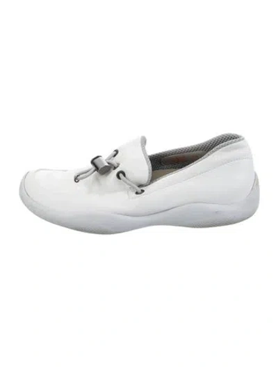 Pre-owned Prada Leather Loafer Sneakers In Neutral