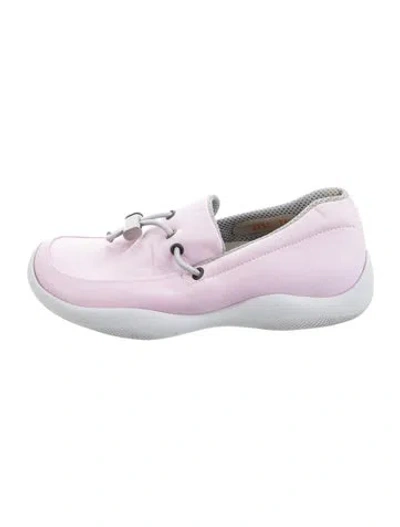 Pre-owned Prada Leather Loafer Sneakers In Purple