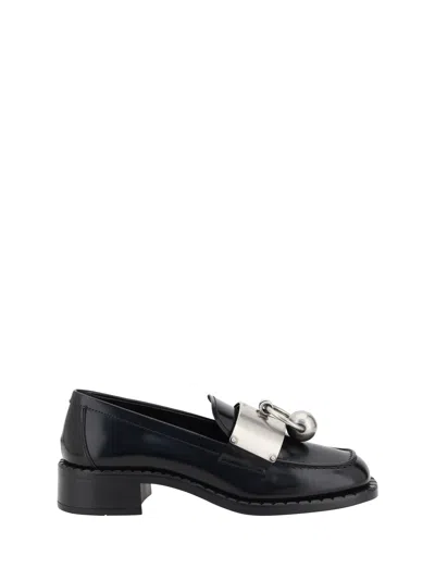Prada Brushed Leather Loafers In Black