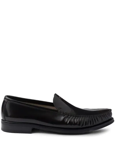Prada Leather Loafers In Brown