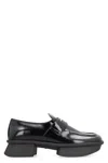 Prada Leather Loafers In Black