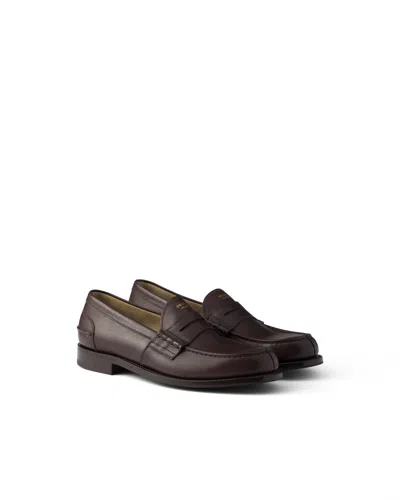 Prada Leather Loafers In Multi
