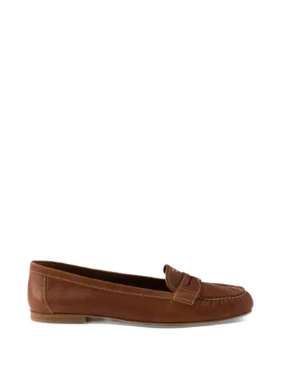 Prada Leather Loafers In Multi