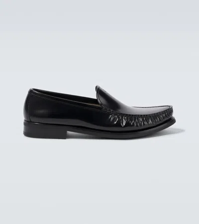 Prada Leather Loafers In Black