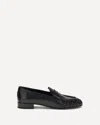 Prada Rounded Toe Loafers With Textured Detailing And Low Block Heel In Black