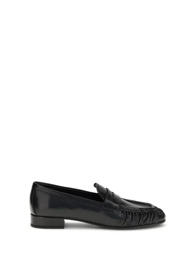 Prada Leather Loafers In Black