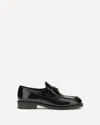 Prada Brushed Leather Loafers In Black