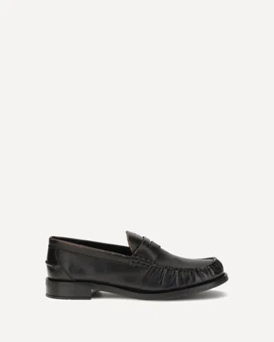 Prada Leather Loafers In Black