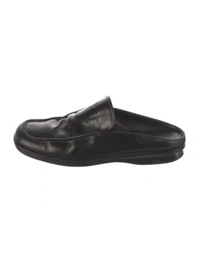 Pre-owned Prada Leather Loafers In Black