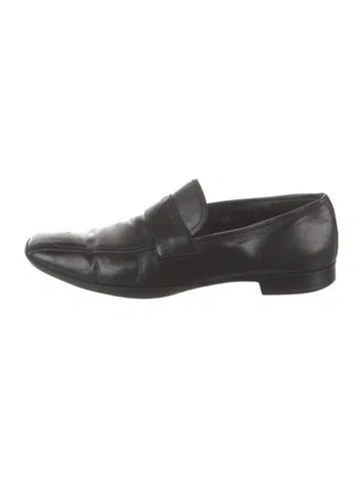 Pre-owned Prada Leather Loafers In Black