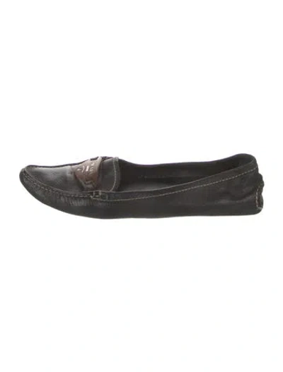 Pre-owned Prada Leather Loafers In Black