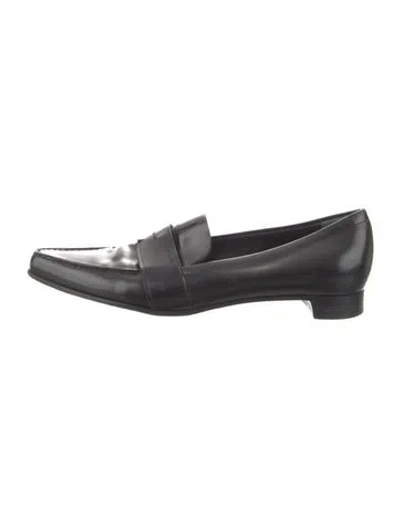 Pre-owned Prada Leather Loafers In Black