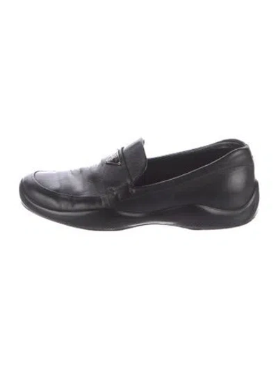 Pre-owned Prada Leather Loafers In Black