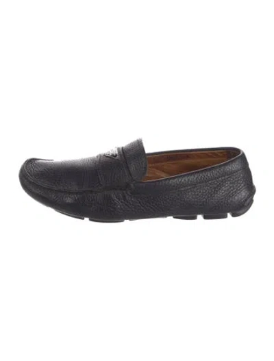 Pre-owned Prada Leather Loafers In Black