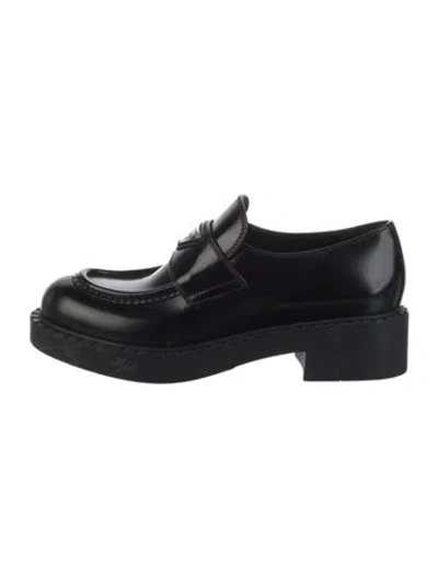 Pre-owned Prada Leather Loafers In Black
