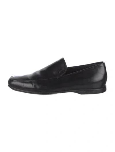 Pre-owned Prada Leather Loafers In Black
