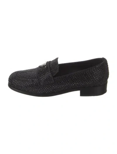 Pre-owned Prada Leather Loafers In Black