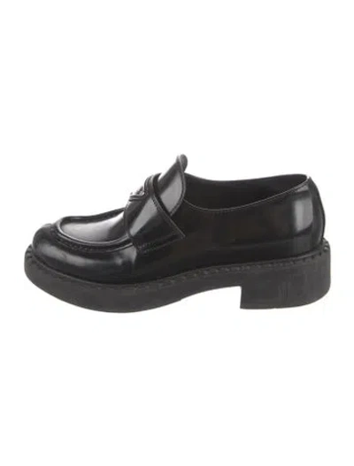 Pre-owned Prada Leather Loafers In Black