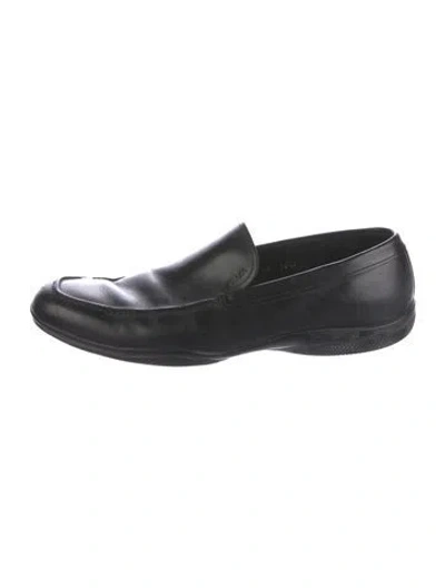 Pre-owned Prada Leather Loafers In Black